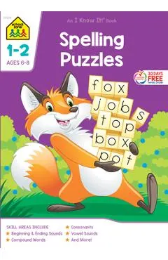 School Zone Spelling Puzzles Grades 1-2 Workbook
