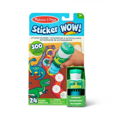Set activitatati cu autocolante si stampila, Melissa & Doug, Sticker WOW, Dinozaur, 6074899