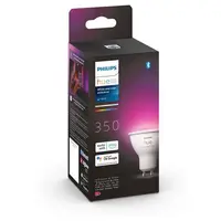 Bec LED RGB inteligent Philips Hue, Bluetooth, Zigbee, GU10, 5W, 350 lm, lumina alba si colorata (2000-6500K) 8719514339880