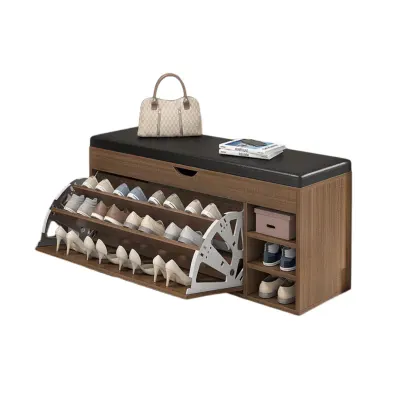 Dulap pentru pantofi cu bancă – Design modern și elegant, 100x34x50 cm, culoare maro, ideal pentru organizare și confort