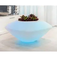 Ghiveci lampa de gradina PORTORICO , 1 bec, dulie E27, Diametru 75cm,H40cm Alb