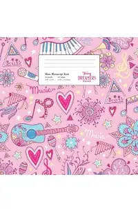 Music Manuscript Book: Girls Musical Instruments, Large Kids Stave Paper