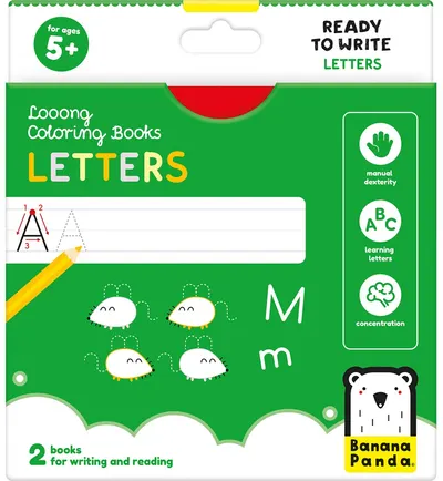 Cărți de colorat Banana Panda Looong Coloring Book - Scrisori