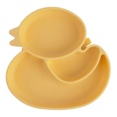 Farfurie pentru copii galbenă din silicon 19x19,5 cm Chicken – Orion
