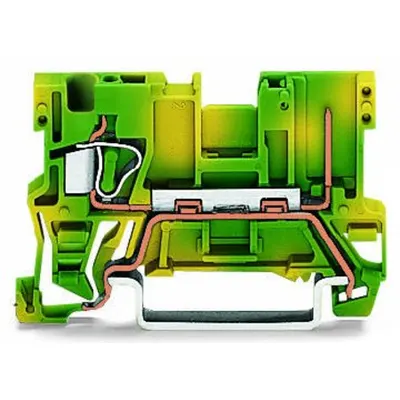1-conductor/1-pin ground carrier terminal block; for DIN-rail 35 x 15 and 35 x 7.5; 4 mm²; CAGE CLAMP®; 4,00 mm²; green-yellow