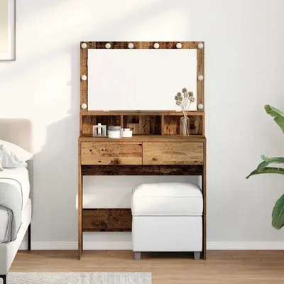vidaXL Masă de Machiaj Lemn vechi 80 x 41 x 134,5 cm Lemn prelucrat