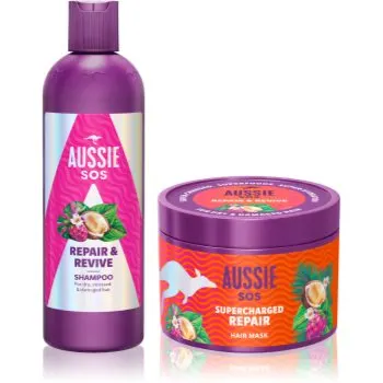 Aussie SOS Repair, Revive & Repeat set cadou pentru par si scalp deteriorat