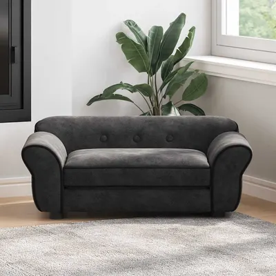 vidaXL Canapea pentru câini, negru, 72x45x30 cm, pluș