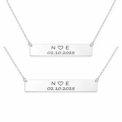 Set 2 Coliere Personalizate Data cu Argint