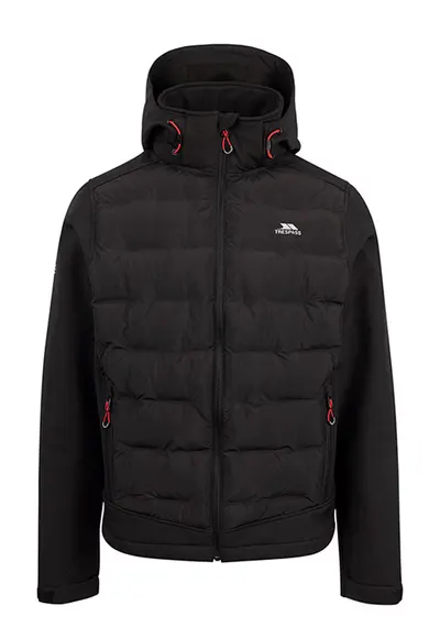 Geaca softshell cu gluga - pentru trekking Alwero - Negru
