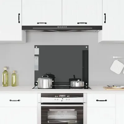 vidaXL Panou antistropi de bucătărie, negru 80x60 cm sticlă securizată
