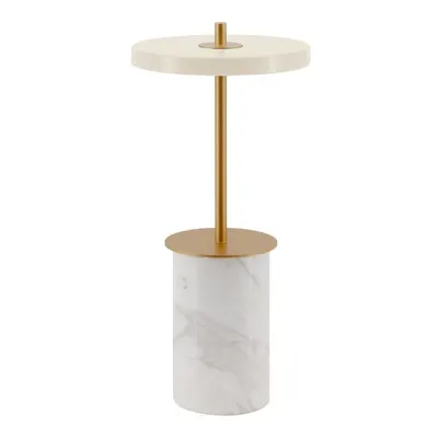 Veioză crem LED cu intensitate reglabilă din marmură cu abajur din metal (înălțime 25,5 cm) Asteria Move Mini – UMAGE