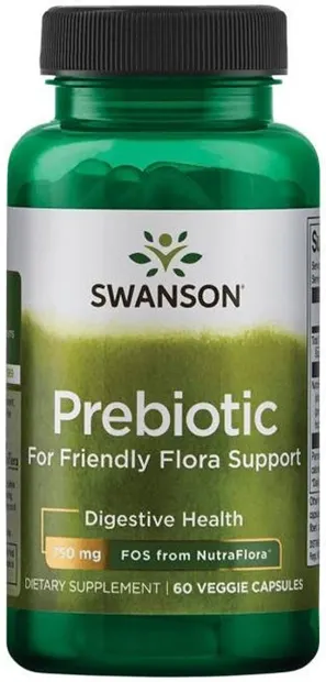 Prebiotic for Friendly Flora Support, 60 capsule, Swanson