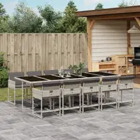 Gossi set mobilier de gradina cu perne 11 piese gri deschis poliratan