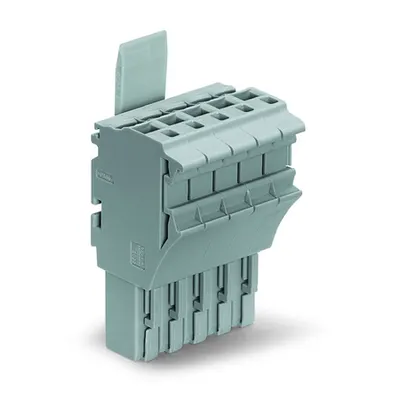 1-conductor female plug; Locking lever; 2.5 mm²; 5-pole; 2,50 mm²; gray