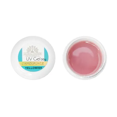 Gel UV de constructie, autonivelant, Global Fashion, cover, 30 g, yellowish Engros