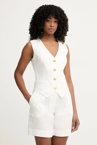 Marciano by Guess vestă cu un singur rând de nasturi pentru femei, cu amestec de in JANE