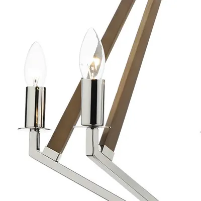Lampa suspendata Hotel 5 Light Pendant Polished Nickel Wood
