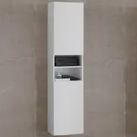 Dulap baie suspendat alb mat 175 cm cu 2 usi si polita Kolpasan Oxana