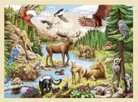 Puzzle din lemn Goki - Stepa nord-americana