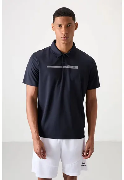 Tricou polo barbati - bleumarin - 100% poliester - cu nasturi
