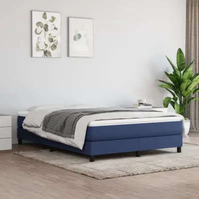 vidaXL Saltea cu arcuri buzunar, fermitate medie, albastru, 140x200x20 cm, textil