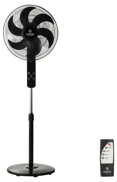 Ventilator Estia - Bow, 3 viteze, 40 cm, cu telecomandă, negru