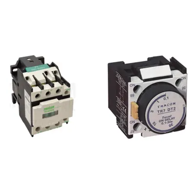 Pachet Complet Control: Contactor 9A (230V AC, 660V) si Bloc de Temporizare (0.1-30 Secunde)