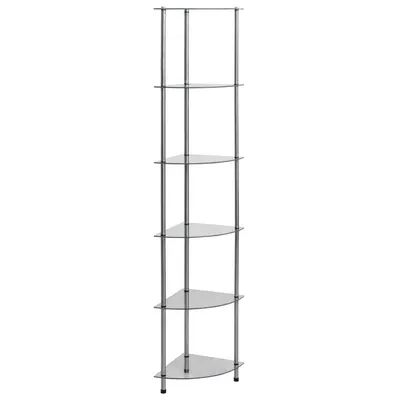 vidaXL Raft cu 6 niveluri transparent, 30x30x160 cm, sticlă securizată