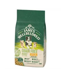 JAMES WELLBELOVED Adult 1,5 kg hrana uscata completa fara cereale pentru caini adulti 1-7 ani bogata in curcan si legume