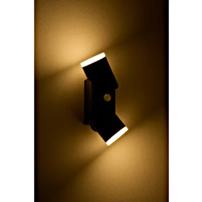 Evo LED Round Up/Down PIR 12,5W 750lm 3000K IP54 antracit