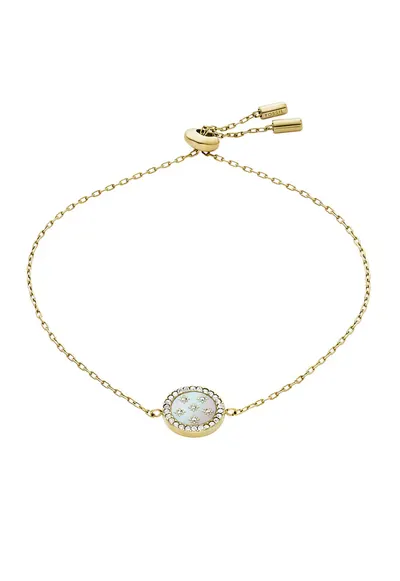 Bratara de otel inoxidabil cu element mother of pearl - Auriu