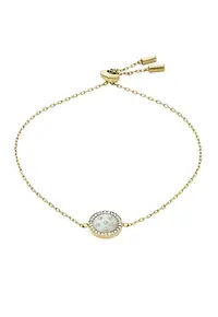 Bratara de otel inoxidabil cu element mother of pearl - Auriu