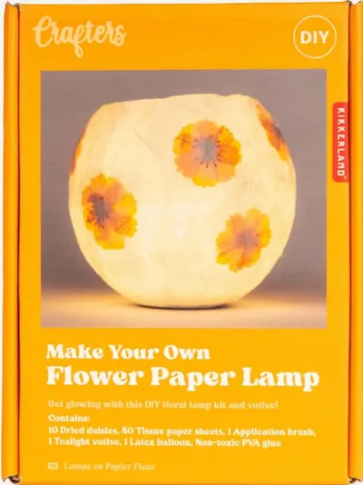 Set creativ Kikkerland Crafters - Lampă de hârtie cu flori