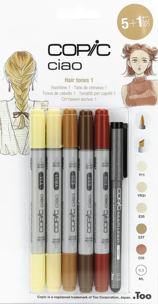Copic Ciao - Set de markere Hair Tones, 5+1