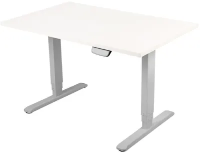 Birou electric ergonomic RFG - Metal gri, blat alb