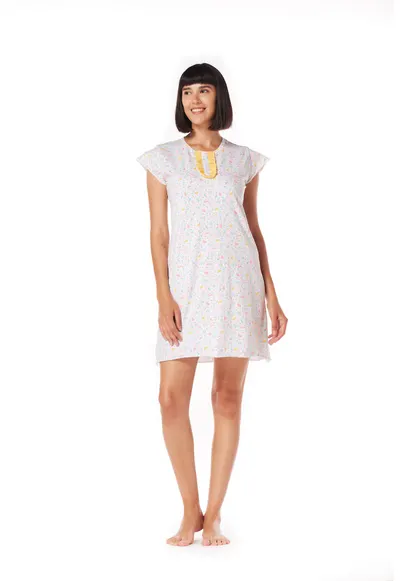 Camasa de noapte din bumbac easter CNV07 - Multicolor
