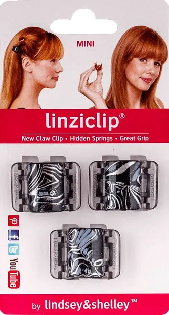 LinziClip Mini Agrafă de păr, art argintiu, 3 buc