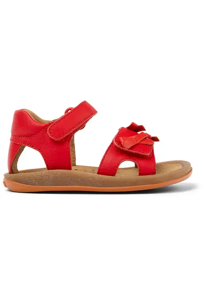 Sandale de piele cu velcro Bicho Twins - Rosu