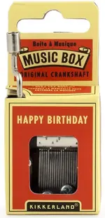 Cutiuță muzicală cu manivelă Kikkerland - Happy Birthday