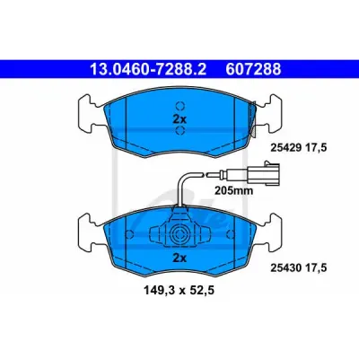 Set placute frana, frana disc ATE 13.0460-7288.2