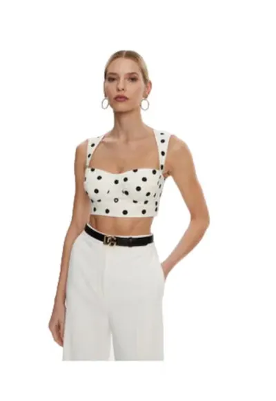 Top dama F7AA7T FSFNM - Bumbac/Elastan - Alb