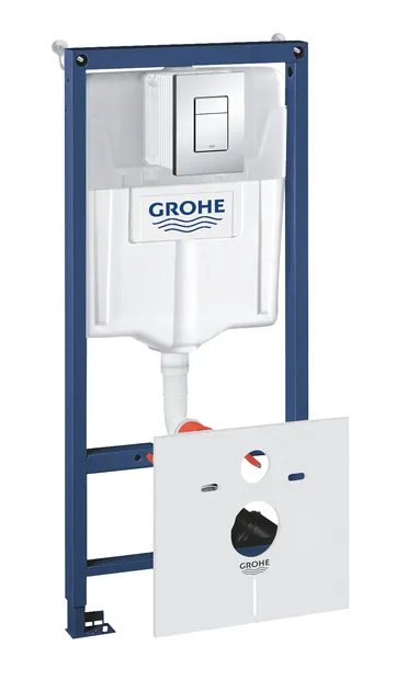 Set 4in1 rezervor WC Grohe Rapid SL, incastrat, placuta crom, antifonare, set fixare, otel, 38775001