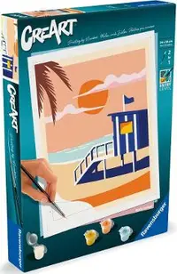 Pictura pe numere. Cabana pe plaja