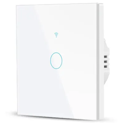 Intrerupator Smart cu Touch Rovo FN1C, 1 canal, Sticla Securizata, Tuya, Life Smart, RF 433MHz, Alexa si Google Assistant, fara nul / 0048544086838