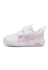 Pantofi sport Multiflex 2 Hearty din piele ecologica cu imprimeu inimi - Roz pastel/Alb optic