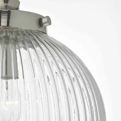 Aplica Tamara Wall Light Satin Nickel Ribbed Glass