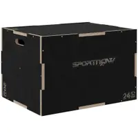 SPORTNOW Cutie Plyometrică 3-in-1 din Lemn Antiderapant, Ideală pentru Fitness Acasă, Dimensiuni 76/61/51cm | Aosom România