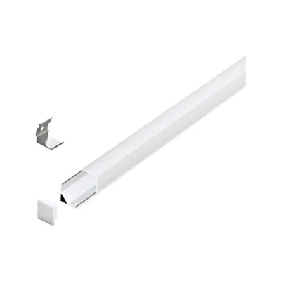 LED-Stripe Corner Profile semi-transparent cover wh 2000mm