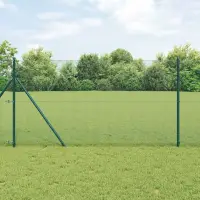 vidaXL Gard de Sârmă Sudată pentru Fixare în Pământ 50 x 1 m Verde